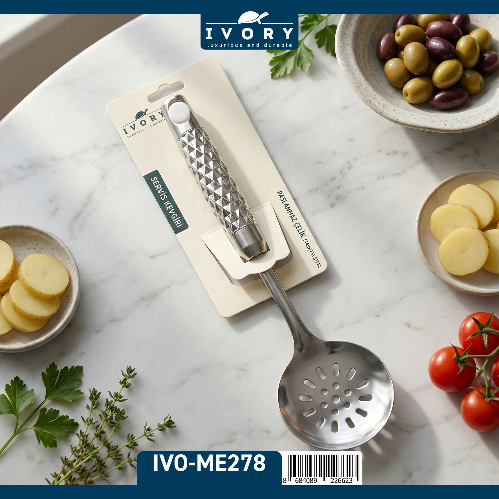 İVORY ÇELİK SERVİS KEVGİRİ ME278
